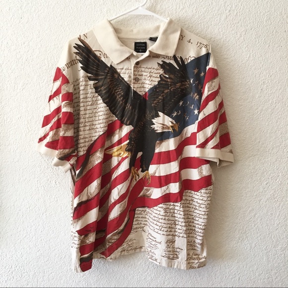 Vintage Other - 🍀 American Eagle Dec Independence Mens Polo
